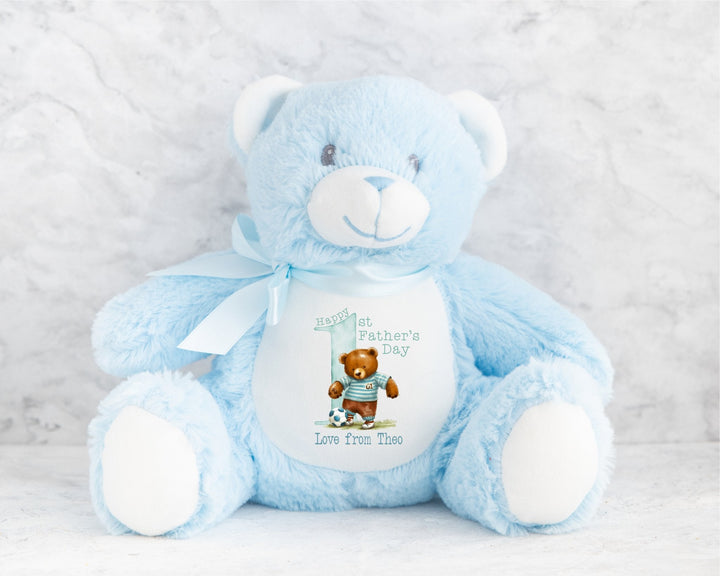 Personalised Blue First Father's Day Teddy - Gifts Handmade