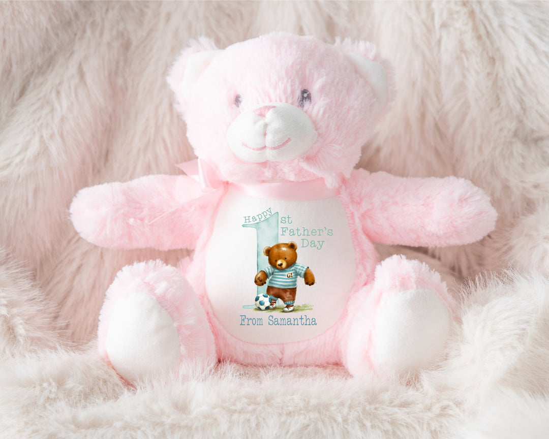 Personalised Blue First Father's Day Teddy - Gifts Handmade