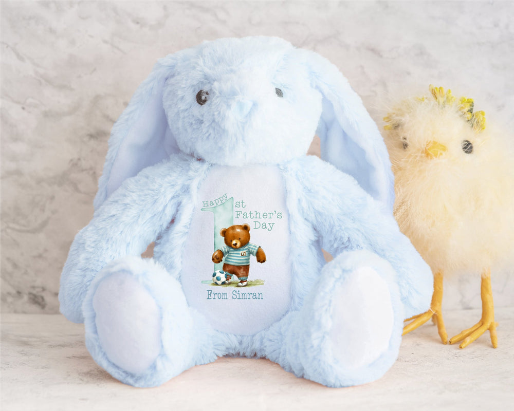 Personalised Blue First Father's Day Teddy - Gifts Handmade