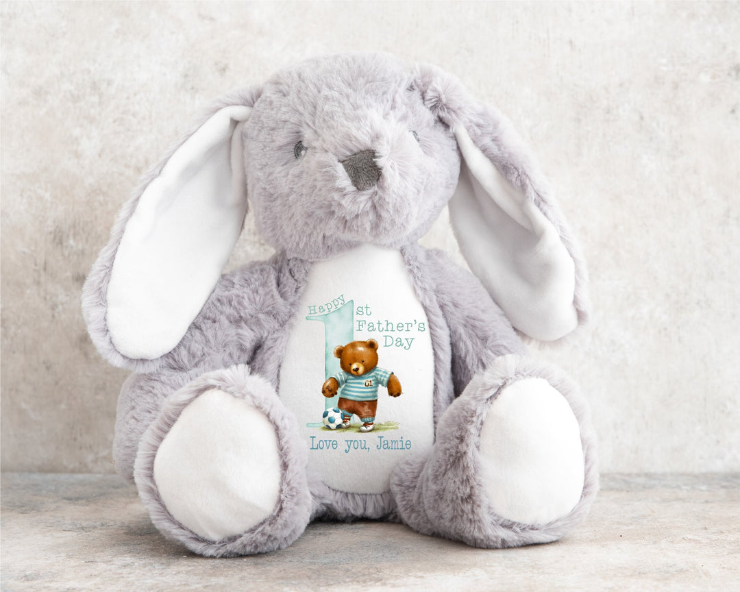 Personalised Blue First Father's Day Teddy - Gifts Handmade