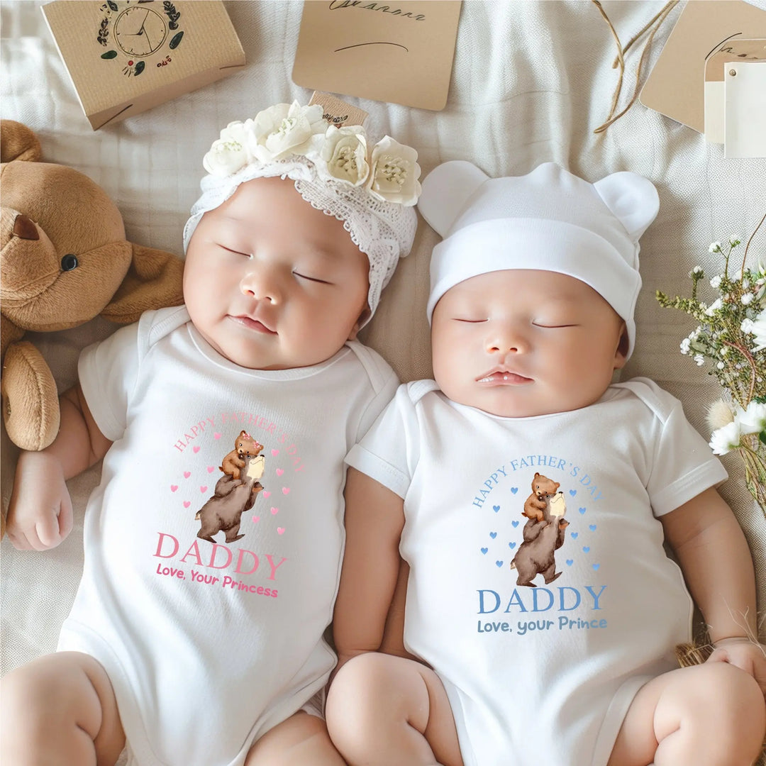 Personalised Happy Fathers Day Baby Grow Onesie Gifts Handmade UK