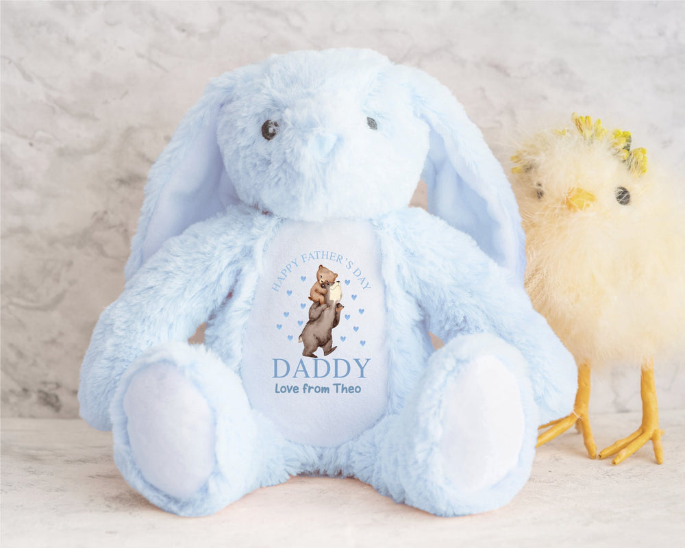 Personalised Blue Happy Father's Day Teddy - Gifts Handmade