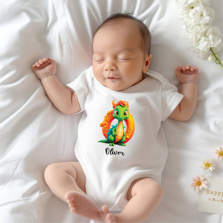 Personalised Dragon Letter Baby Grow / Onesie - Gifts Handmade