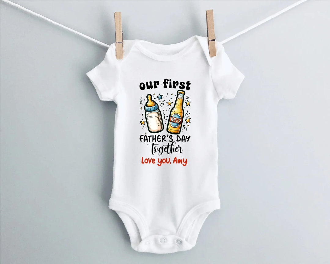 Personalised First Fathers Day Baby Grow Onesie Gifts Handmade Uk