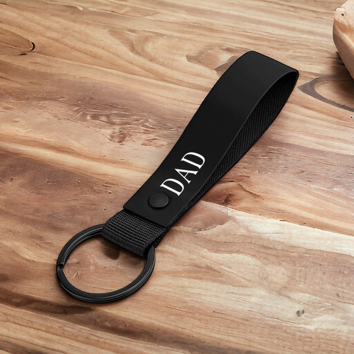 Personalised Initials Vegan Matte Leather Wristlet Keyring - Gifts Handmade