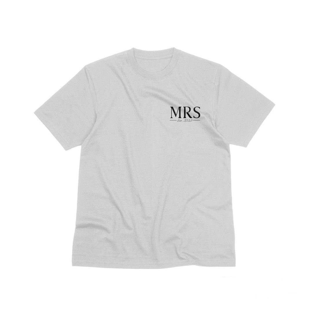 Personalised Mr And Mrs T - Shirt, Custom EST Mr And Mrs T - Shirt, Wedding Anniversary Gift, Wife And Husband T - Shirt, Matching Couples T - Shirt - Gifts Handmade