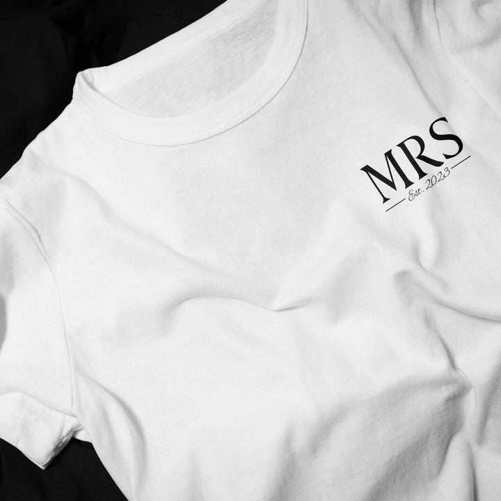 Personalised Mr And Mrs T - Shirt, Custom EST Mr And Mrs T - Shirt, Wedding Anniversary Gift, Wife And Husband T - Shirt, Matching Couples T - Shirt - Gifts Handmade