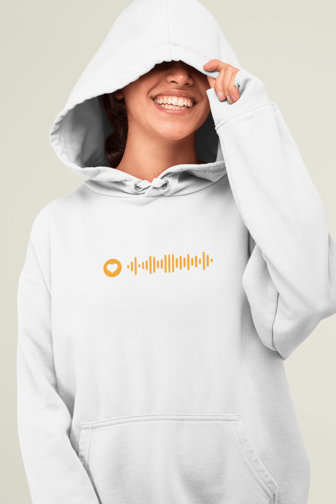 Personalised Music Code Unisex Hoodie with Initial On Sleeve, Custom Embroidered Hoodie Gift for Music Lovers, Valentines Hoodie for Couples - Gifts Handmade