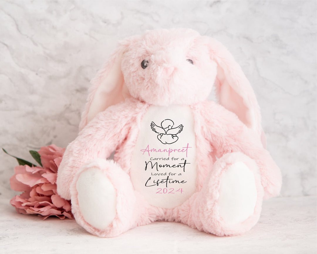 Personalised Pink Memorial Baby Angel Teddy - Gifts Handmade