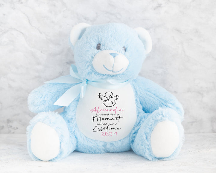 Personalised Pink Memorial Baby Angel Teddy - Gifts Handmade