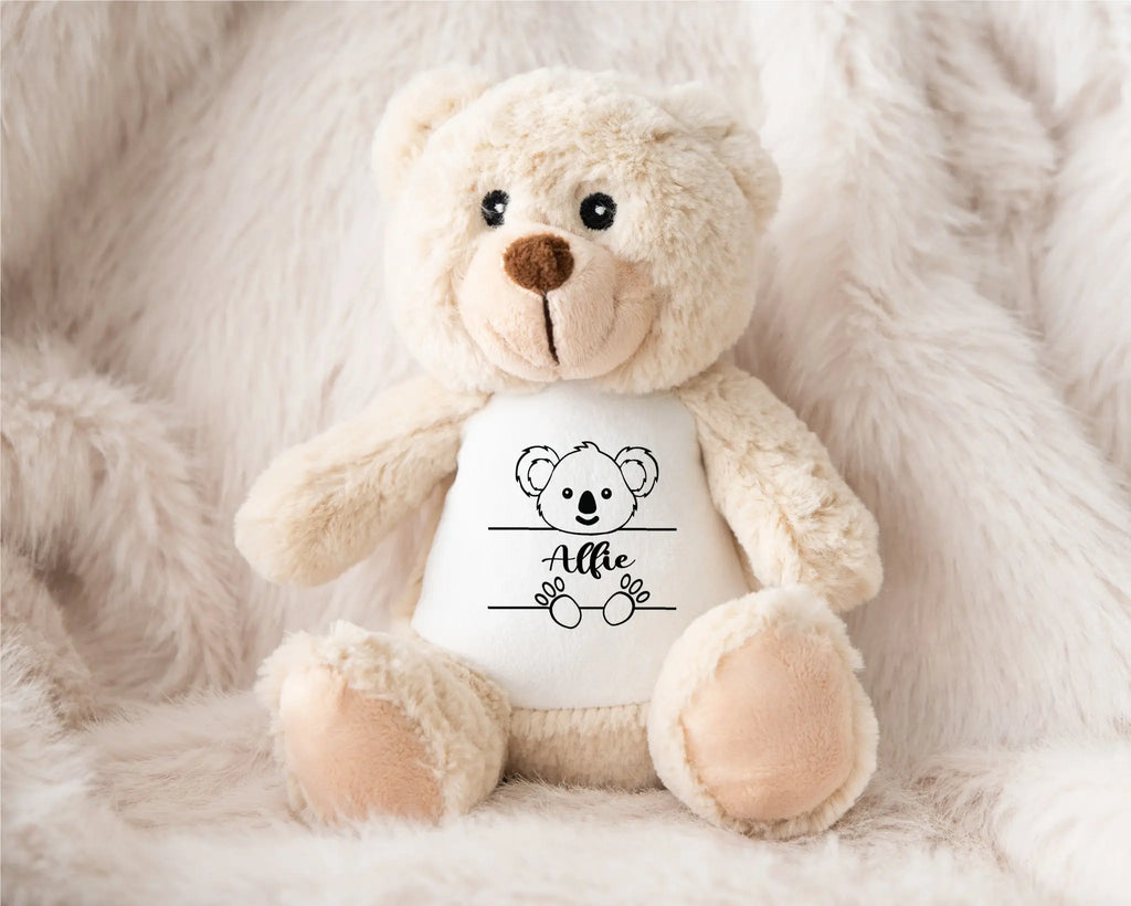 Personalized Teddy Bear With Custom Text – White Plush Stuffed Animal With Red Shirt, Great Gift For Valentine's, Birthday, Christmas (10 Inch) - View #2