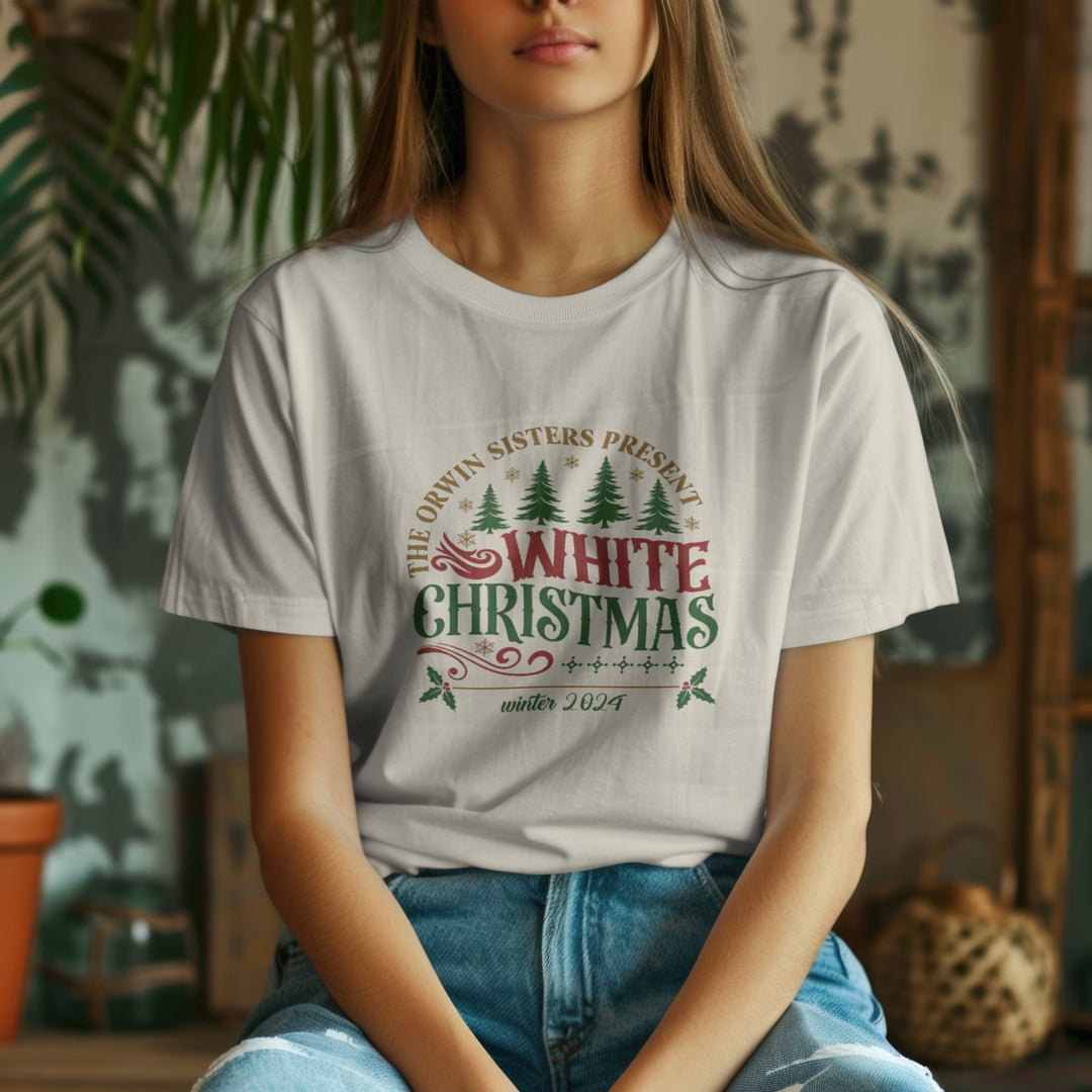 Personalised White Christmas Unisex T-Shirt, Custom Christmas Holiday Shirt, Personalised Gifts for Family, Christmas Gift for Loved Ones - Gifts Handmade