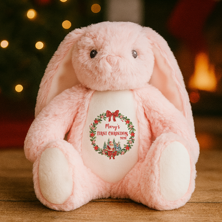 Personalisierter Weihnachtsmann-Weihnachtskranz-Teddy