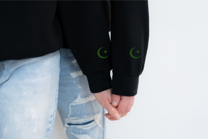 Sweatshirt mit Kapuze, bestickt, mit arabischem Namen