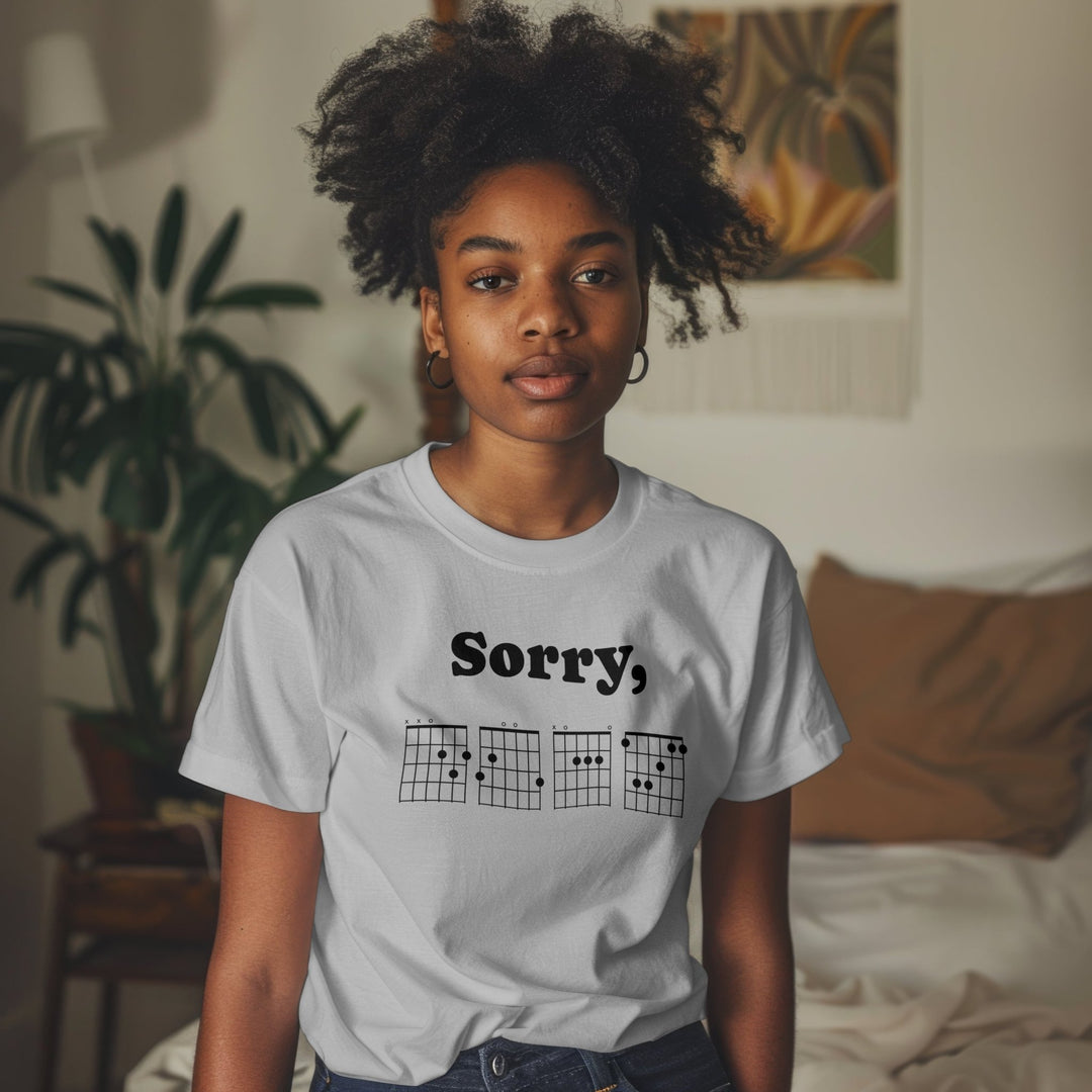 Sorry IDGAF Unisex T-Shirt, Funny Guitar Chords Shirt, Guitar Player Shirt Gifts, Guitarist Joke Slogan T-Shirt, Funny Musician Unisex Shirt - Gifts Handmade