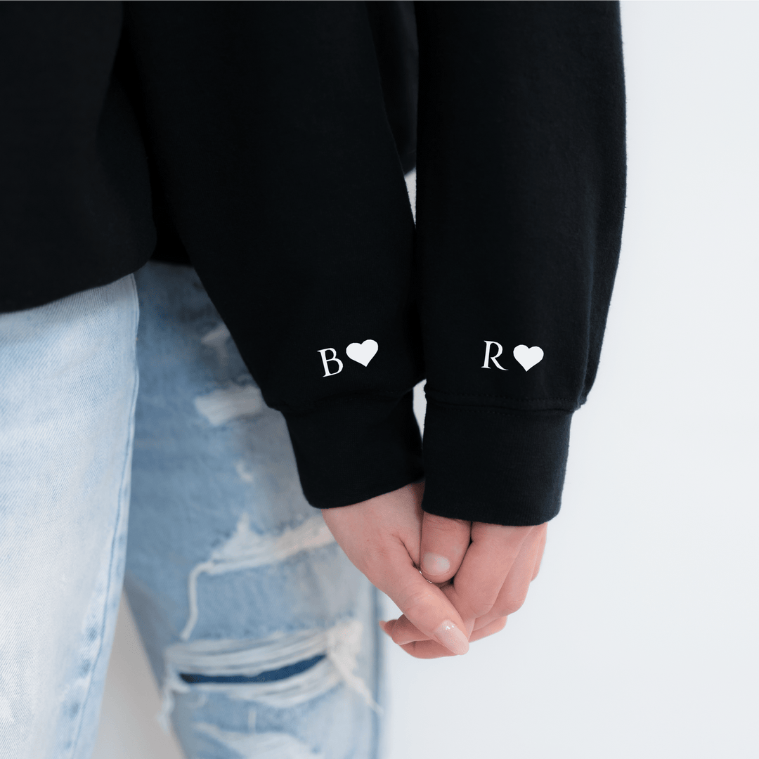 Soul Mate Matching Couple Embroidered Unisex Hoodies, Custom Valentine's Hoodie with Initial on Sleeve, Couples Valentines Day Gift Idea, Trendy Valentine’s Day Clothing - Gifts Handmade