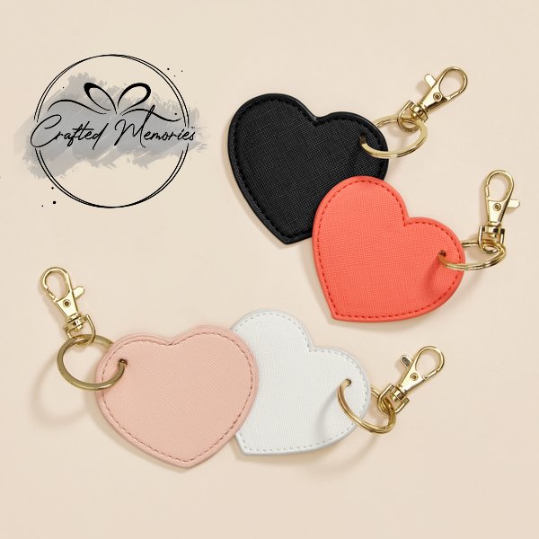 Vegan Leather Heart Keyring - Gifts Handmade