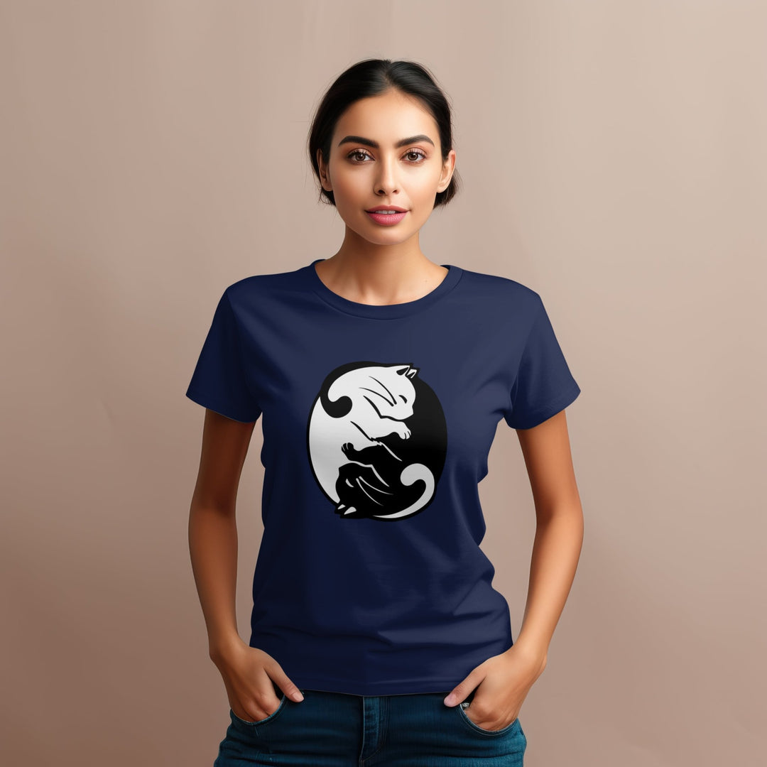 Yin Yang Kitten Unisex T - Shirt - Yin Yang Cat Lover Shirt - Animal Lover Shirt - Yin Yang Cat Positive Energy Tee - Yin Yang Cute Kitten T - Shirt - Gifts Handmade