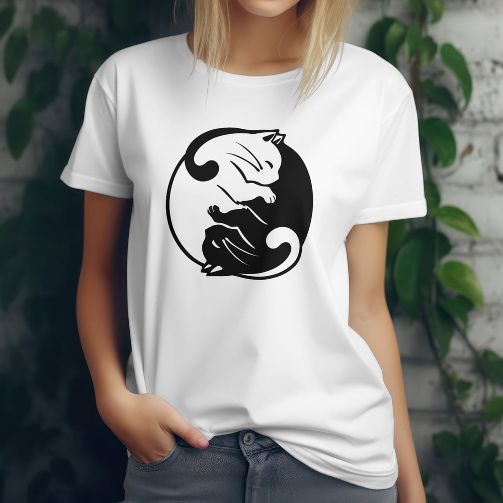 Yin Yang Kitten Unisex T - Shirt - Yin Yang Cat Lover Shirt - Animal Lover Shirt - Yin Yang Cat Positive Energy Tee - Yin Yang Cute Kitten T - Shirt - Gifts Handmade