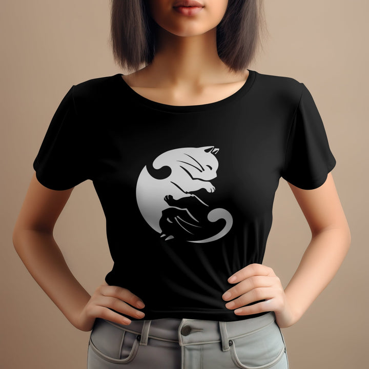 Yin Yang Kitten Unisex T - Shirt - Yin Yang Cat Lover Shirt - Animal Lover Shirt - Yin Yang Cat Positive Energy Tee - Yin Yang Cute Kitten T - Shirt - Gifts Handmade