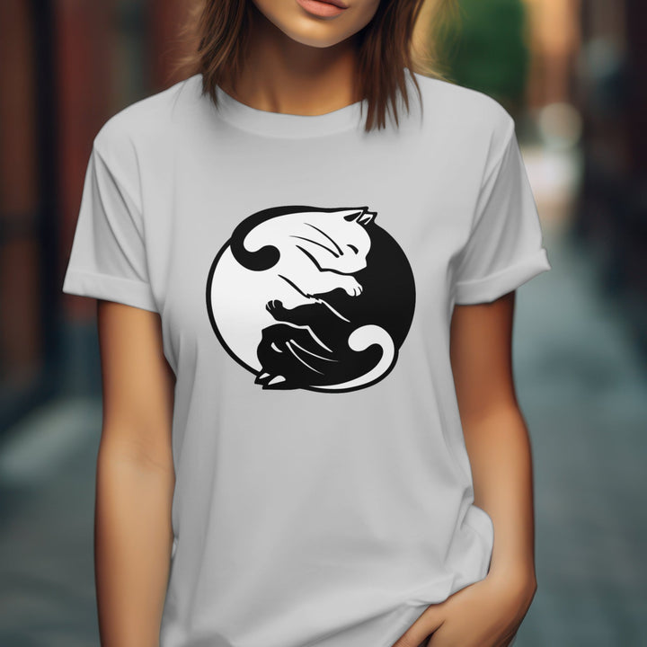 Yin Yang Kitten Unisex T - Shirt - Yin Yang Cat Lover Shirt - Animal Lover Shirt - Yin Yang Cat Positive Energy Tee - Yin Yang Cute Kitten T - Shirt - Gifts Handmade