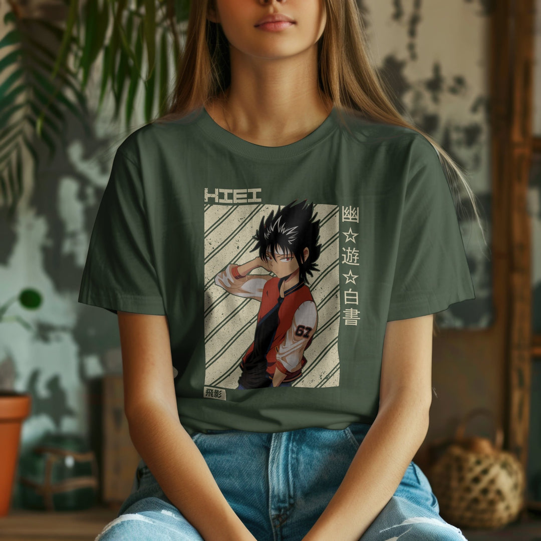 Yu Yu Hakusho - Hiei cream background T-Shirt - Gifts Handmade