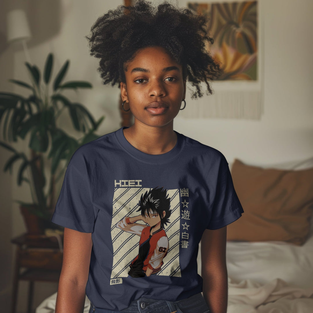 Yu Yu Hakusho - Hiei cream background T-Shirt - Gifts Handmade