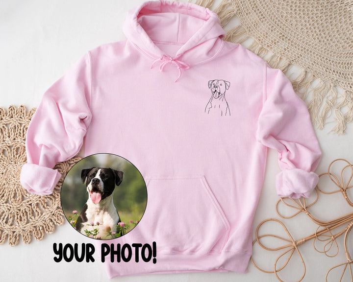 Custom Embroidered portrait from photo to shirt, outline photo sweatshirt, Custom Photo, custom portrait, Couple Hoodie, - Gifts Handmade