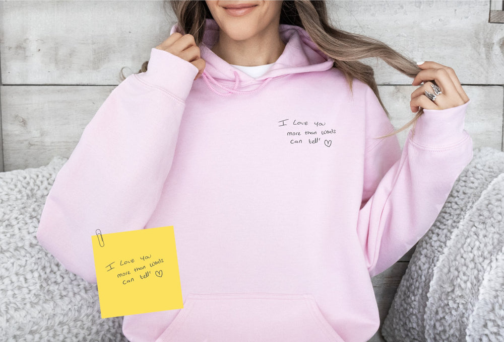 Custom Embroidered Your Handwriting / Message Sweatshirt Hoodie - Gifts Handmade