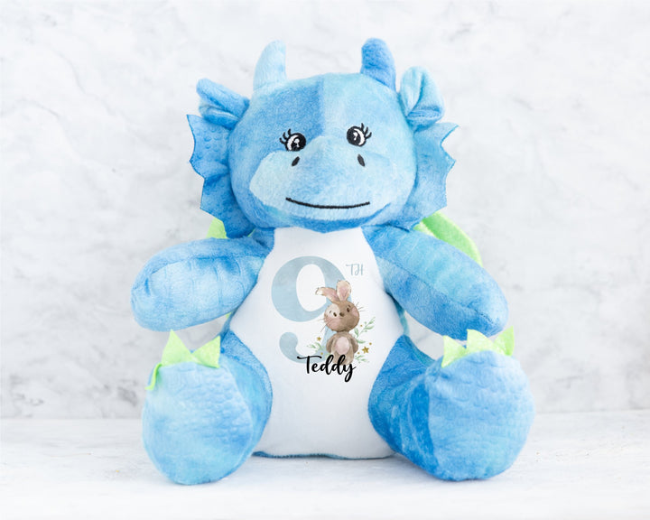 Personalised Blue Birthday Milestone Teddy - Gifts Handmade