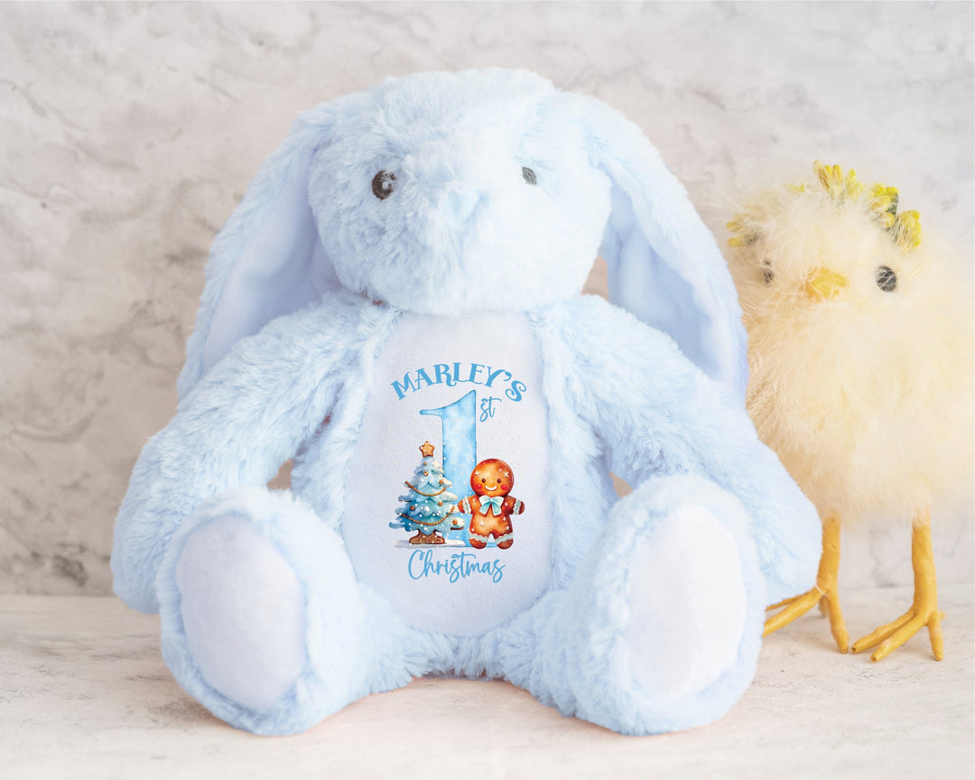 Personalised Blue First Christmas Teddy - Gifts Handmade