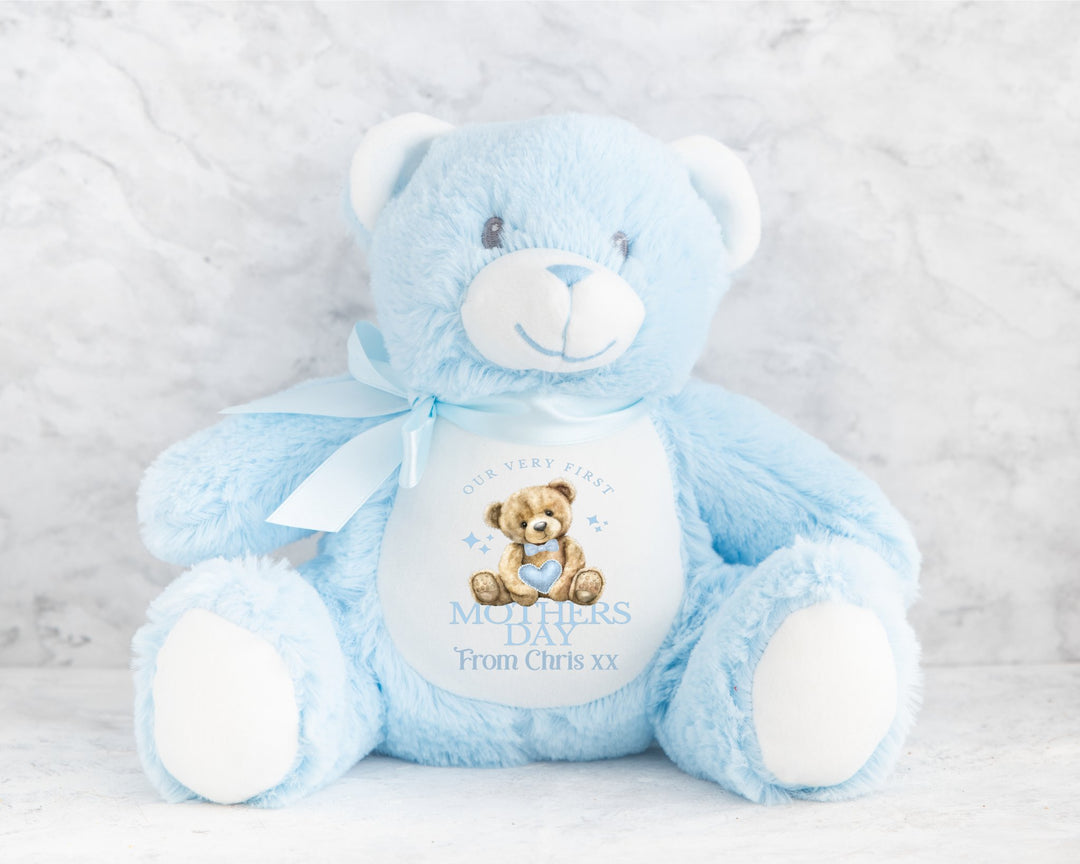 Personalised Blue First Mother's Day Teddy - Gifts Handmade