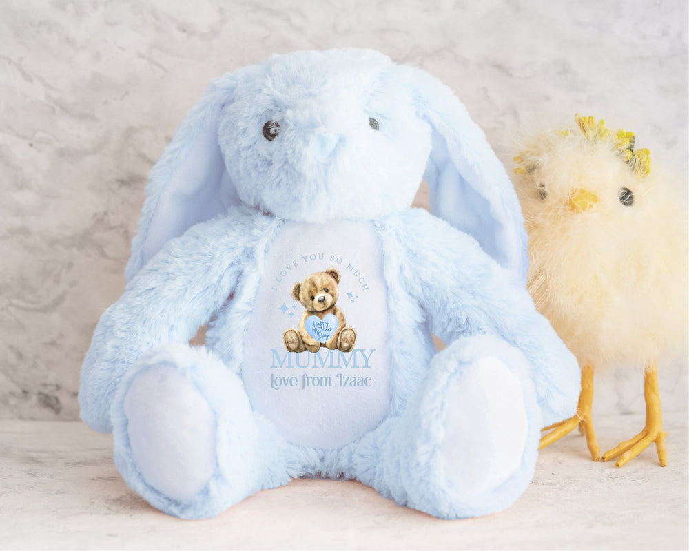 Personalised Blue Happy Mother's Day Teddy - Gifts Handmade