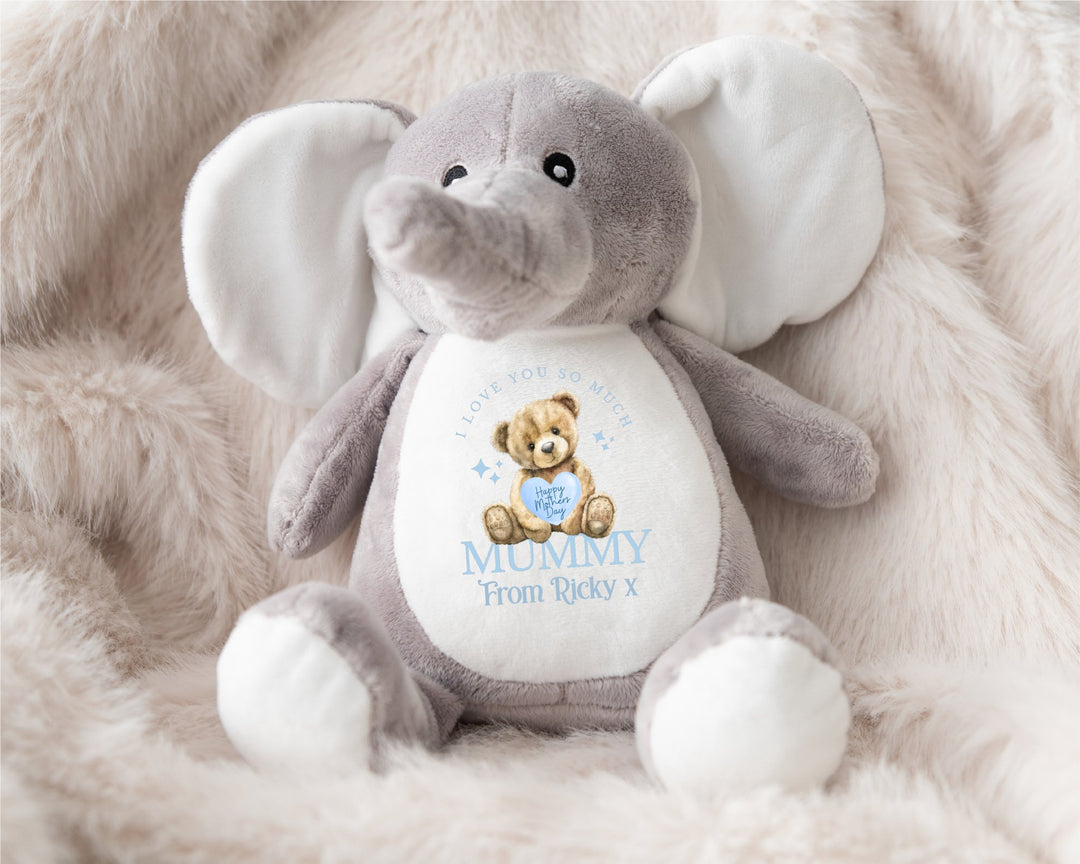 Personalised Blue Happy Mother's Day Teddy - Gifts Handmade