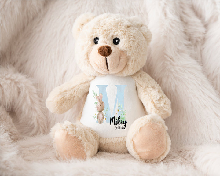 Personalised Blue Letter Teddy - Gifts Handmade