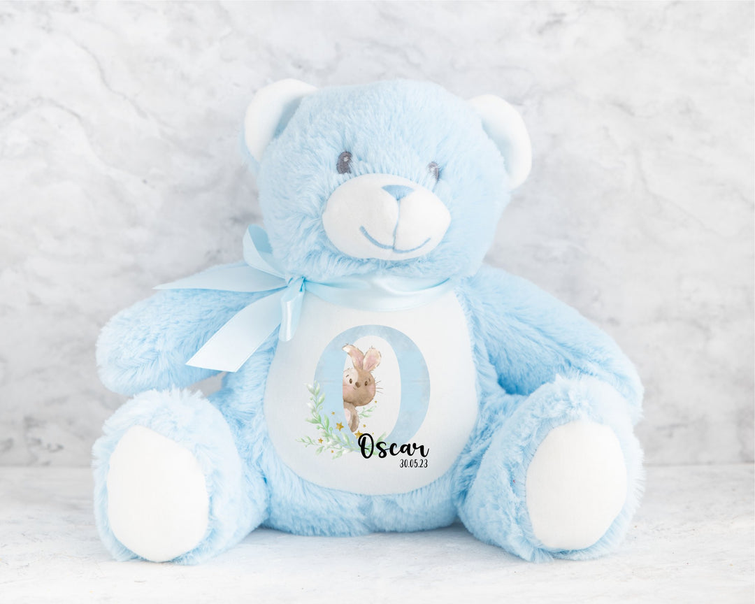 Personalised Blue Letter Teddy - Gifts Handmade