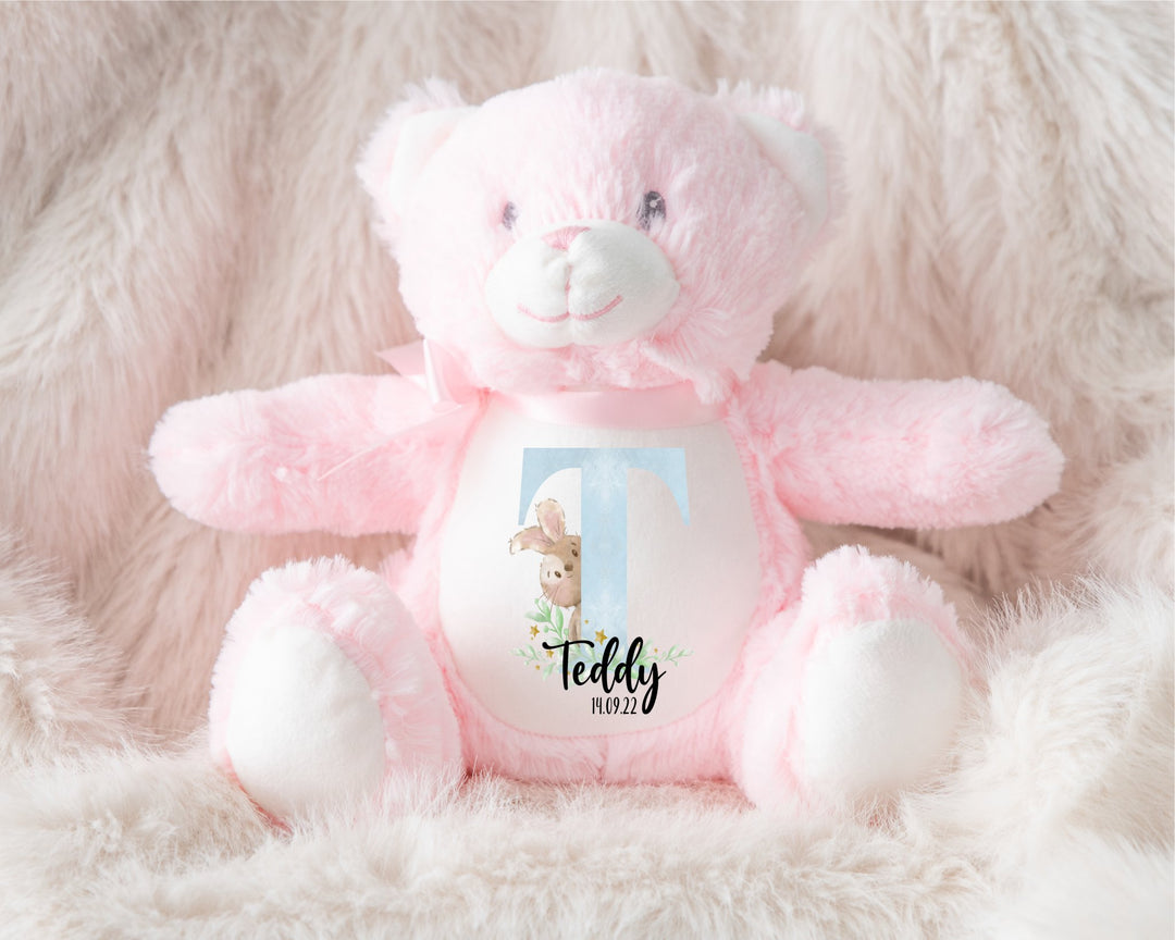 Personalised Blue Letter Teddy - Gifts Handmade