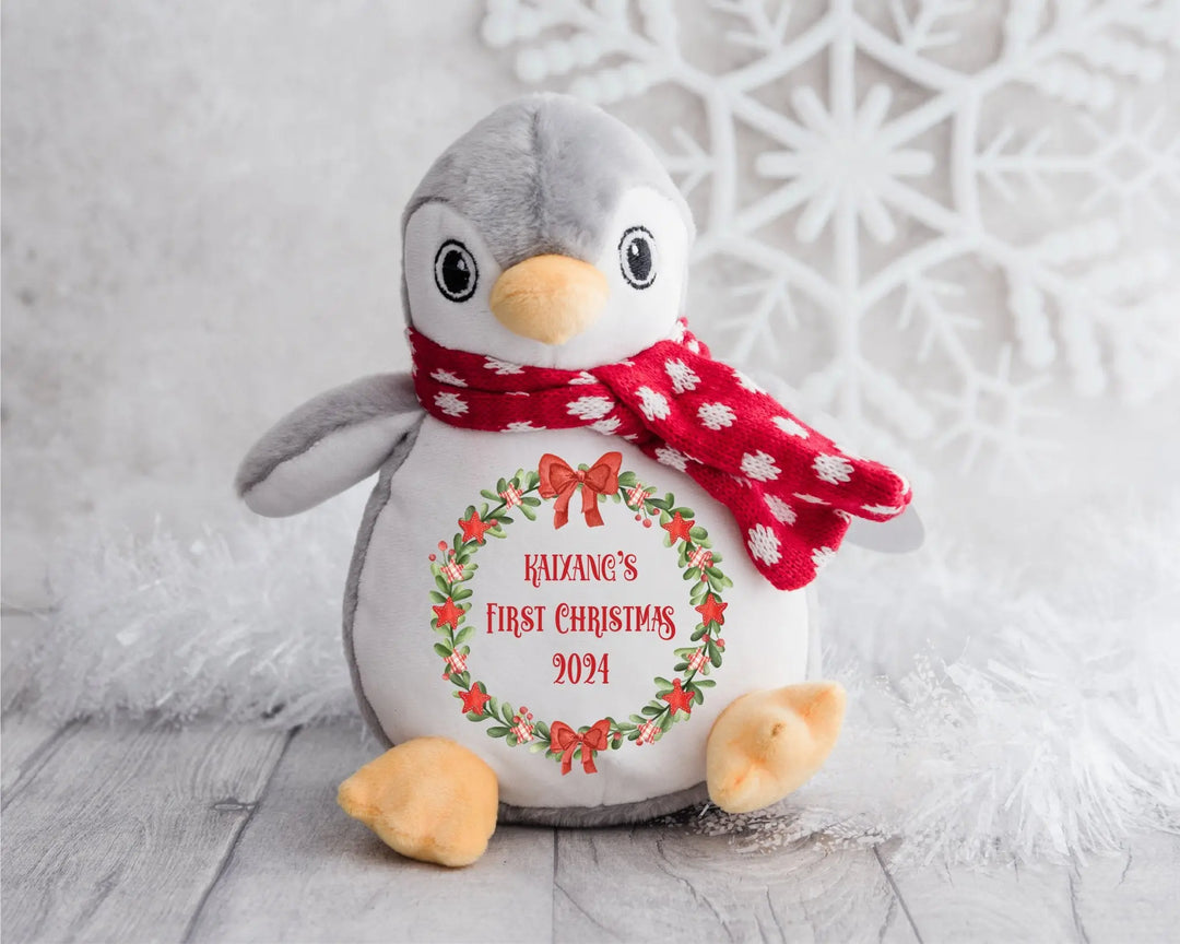 Personalised Christmas Wreath Teddy Plush Toy Gift for Kids