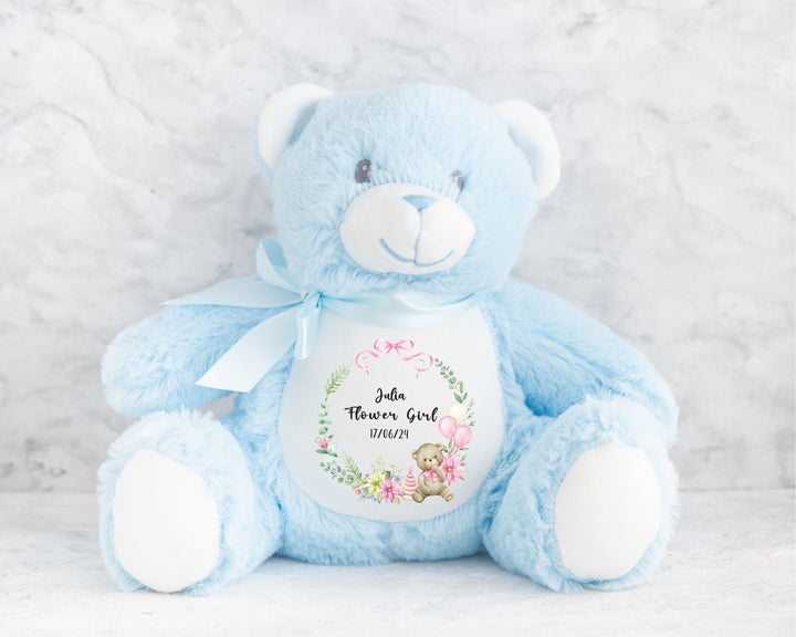 Personalised Flower Girl Wreath Teddy - Gifts Handmade