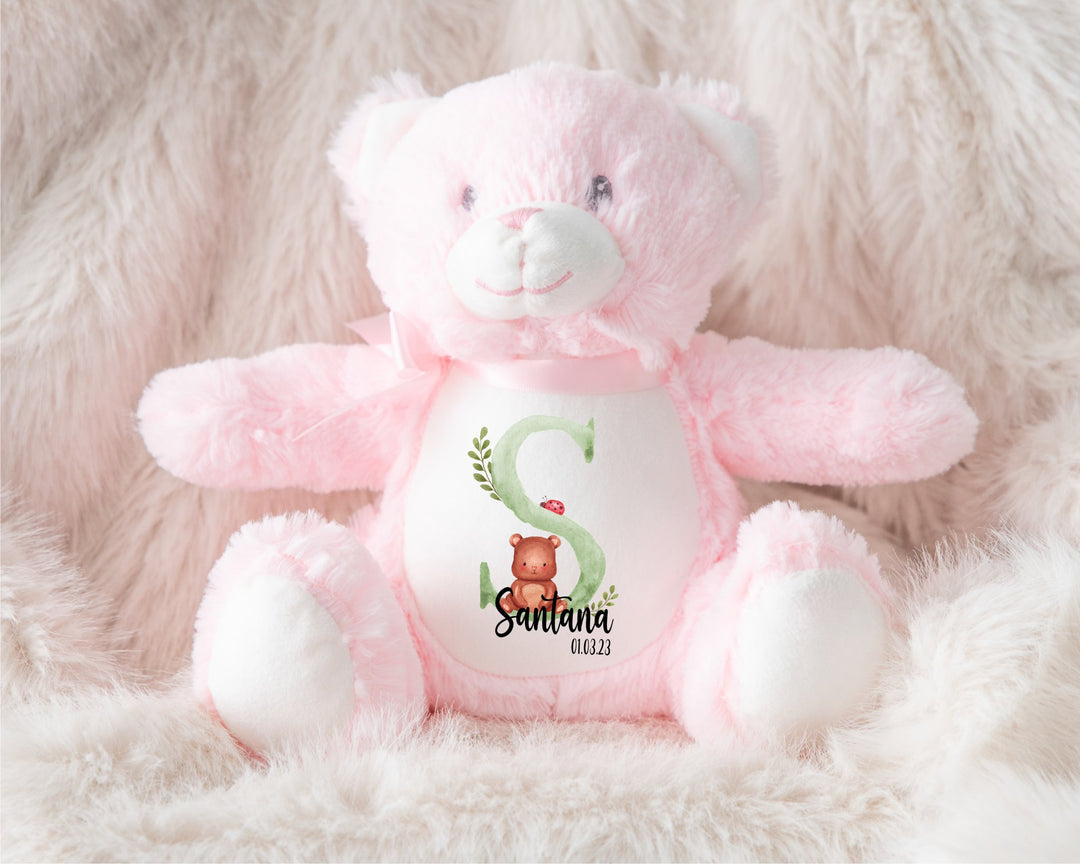 Personalised Green Letter Teddy - Gifts Handmade