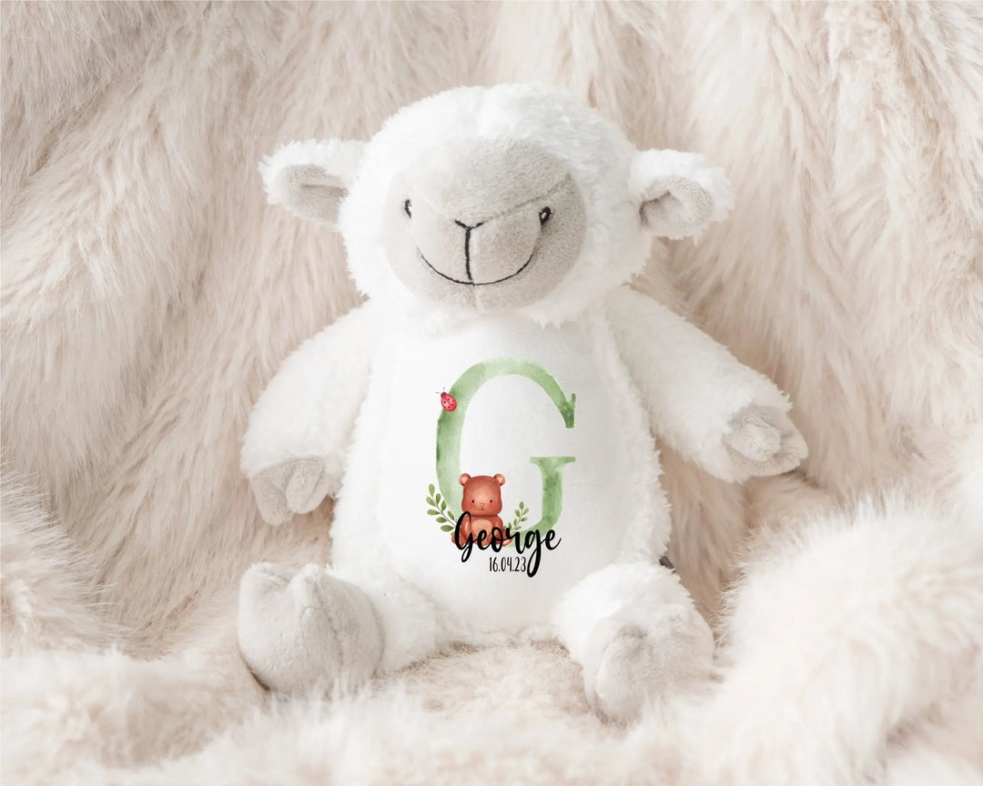 Personalised Teddy Green Letter Plsuh Toy Gift for Kids