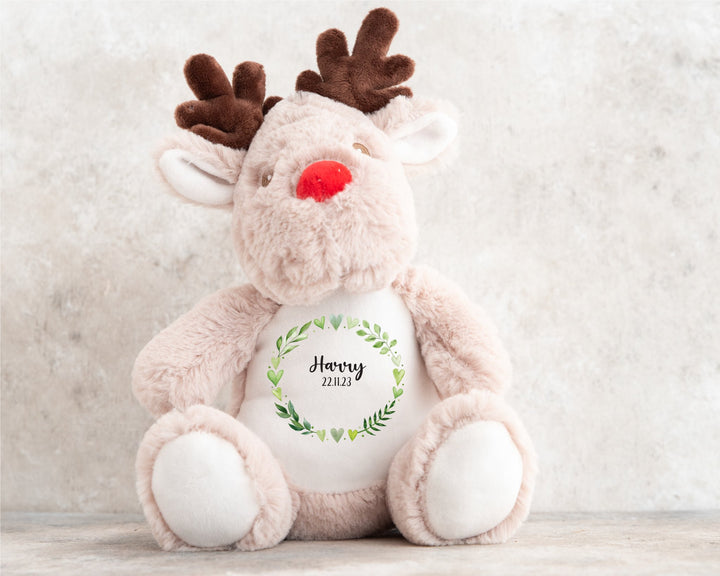 Personalised Green Wreath Teddy - Gifts Handmade