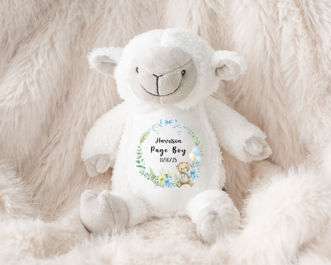 Personalised Page Boy Wreath Teddy - Gifts Handmade