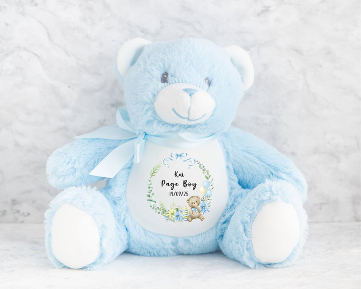 Personalised Page Boy Wreath Teddy - Gifts Handmade