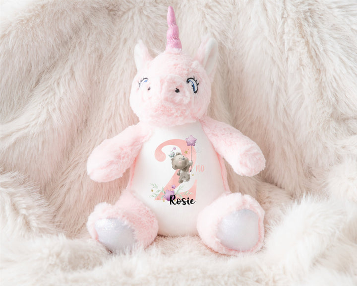 Personalised Pink Birthday Milestone Teddy - Gifts Handmade