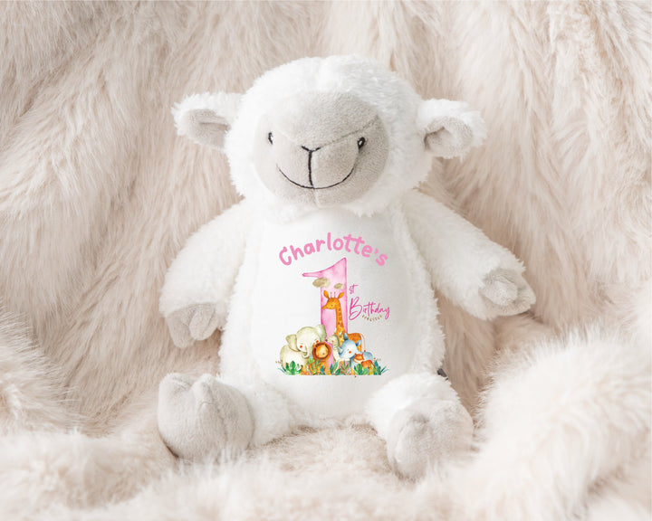 Personalised Pink First Birthday Teddy - Gifts Handmade