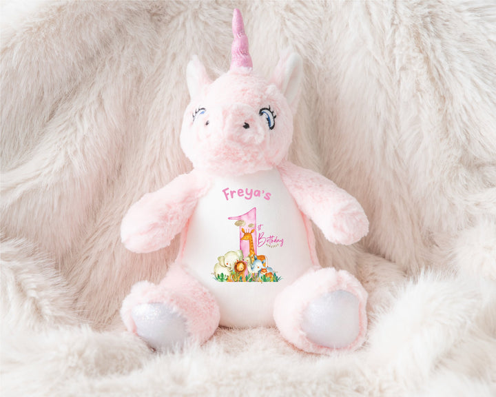 Personalised Pink First Birthday Teddy - Gifts Handmade