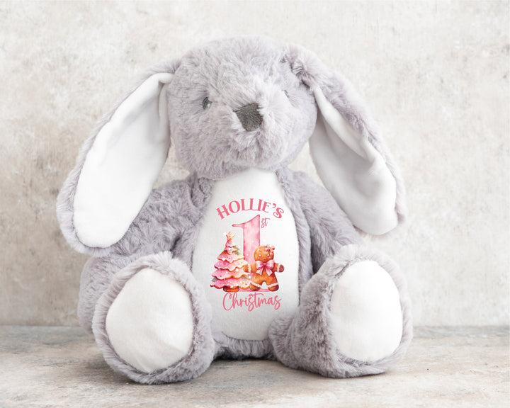Personalised Pink First Christmas Teddy - Gifts Handmade
