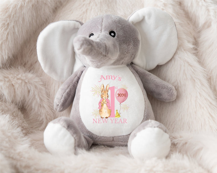 Personalised Pink First New Years Teddy - Gifts Handmade