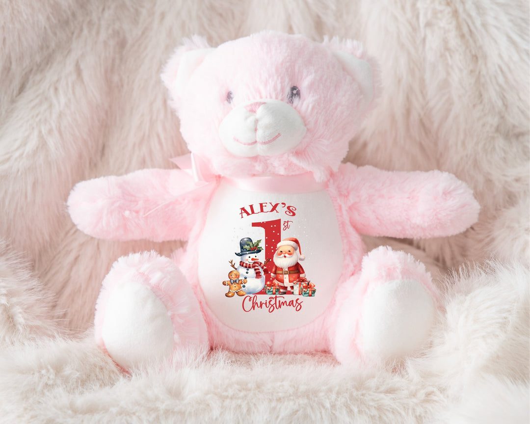 Personalised Red First Christmas Teddy - Gifts Handmade